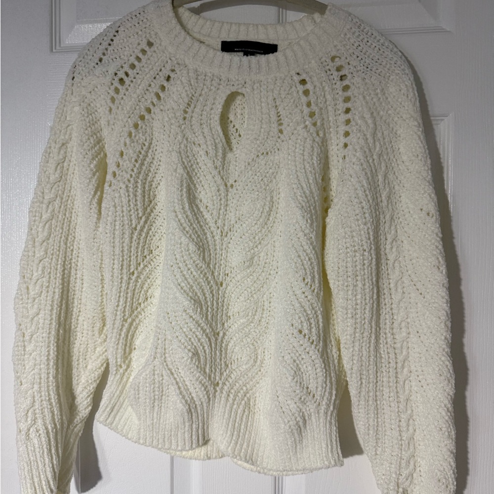 White House Black Market Cream Knit Sweater